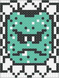 Thwomp - thwomp,mario,nintendo,video game,classic,white,teal