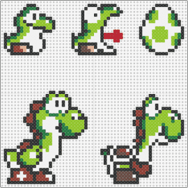 Yoshis - yoshi,mario,egg,dinosaur,nintendo,character,cute,green,white