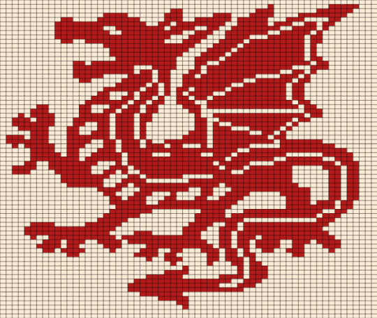 Dragon - red, white