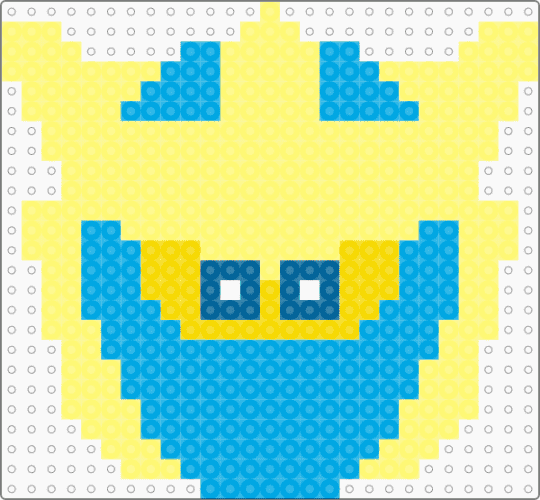 jay's head - light blue, yellow