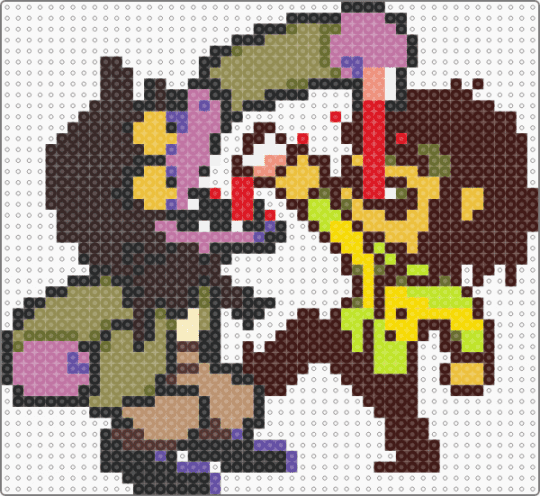 Kris and Susie church punch - brown, deltarune, gold, kris, susie, yellow
