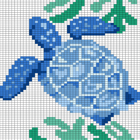 Sea Turtle Tapestry - blue, light blue, white