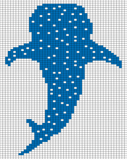 Whale Shark Tapestry - blue, white