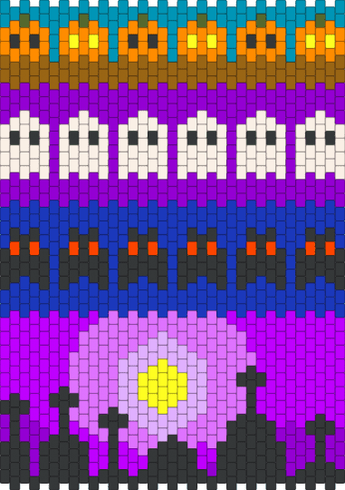 Halloween Tapestry using Cuff's - pink, purple