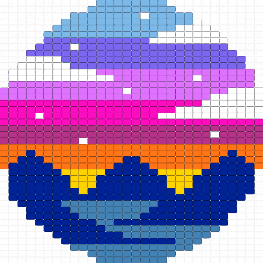 Round Sunset - blue, pink, purple