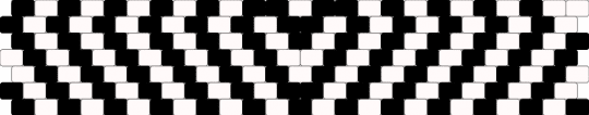 Heart peyote cuff - black, cotdchevrons, white