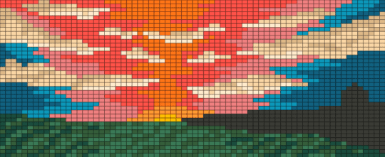 Sunset - beige, red