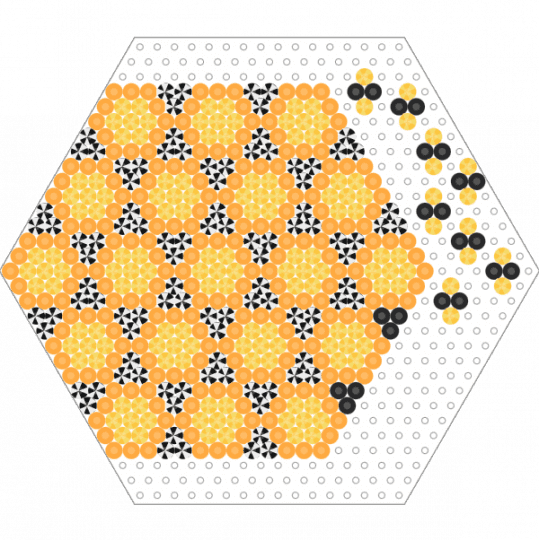 Bees and beehive - orange, yellow