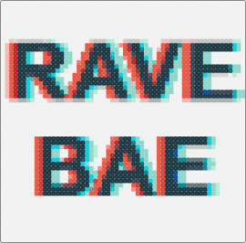 Rave Bae - rave bae,sign,text,bold,3d,trippy,black