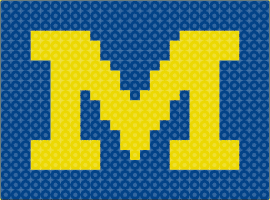 Block M - michigan,logo,text,bold,m,yellow,blue