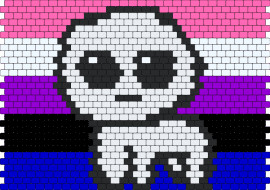 Gender fluid Pride Flag Autism Creature - genderfluid,autism,pride,yippee,flag,community,white,pink,blue