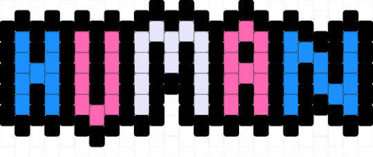 Human charm in the Trans flag - black,light blue,pink