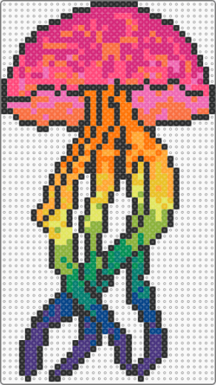 Rainbow gradient jellyfish - pink,orange,rainbow,pride,jellyfish,animal,cute