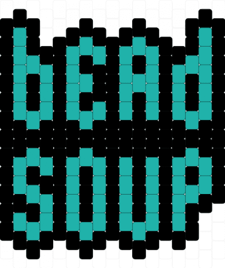 Bead Soup flat charm - teal,black