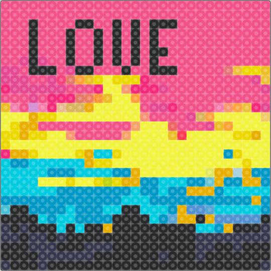 Love Pansexual sunset - pink,yellow,light blue