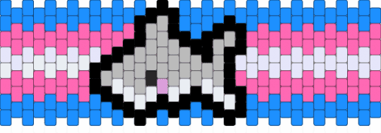!not my pattern!  Trans shark cuff!!! - pink,light blue,trans,shark,cuff,cute,animal