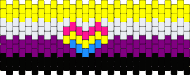 Nonbinary cuff w/ Pan heart - nonbinary,pansexual,pride,community,support,cuff,heart,yellow,purple