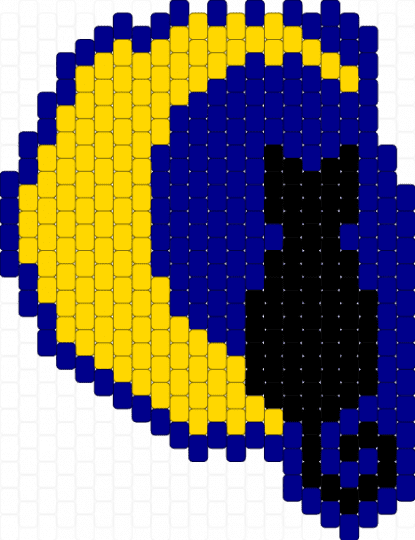 Black cat silhouette on the moon - purple,yellow