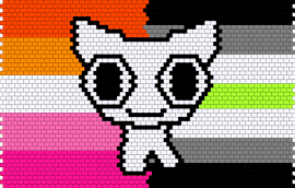 Lesbian X Agender  ADHD Creature - tbh,lesbian,agender,pride,adhd,creature,orange,pink,black,white