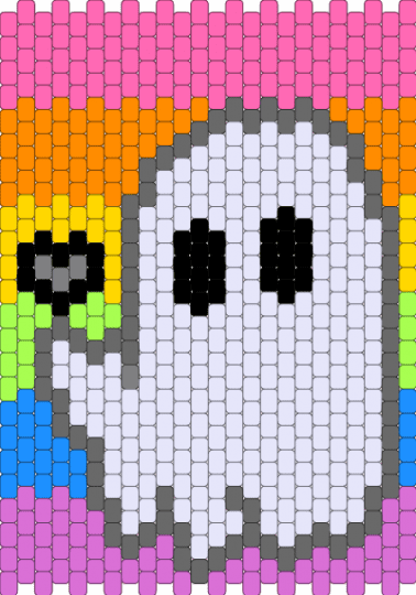 rainbow ghosty pannel - gray,orange,pink,ghost,colorful,cute,scifi,pride
