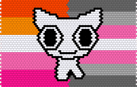 Lesbian X Demigirl  ADHD Creature - lesbian,demigirl,tbh,adhd,creature,pride,pink,orange,white,gray