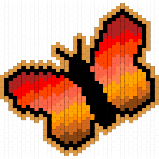 Gradient red to brown Butterfly - brown, butterfly, gradient, insect, orange, red