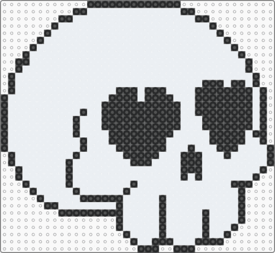 SKULL - skull,head,kawaii,spooky,cute,heart eyes,halloween,black,white