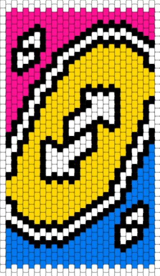 Pansexual uno reverse card flat charm, - yellow