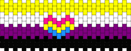 Nonbinary cuff w/ Pan heart - nonbinary,pansexual,pride,community,support,cuff,heart,yellow,purple