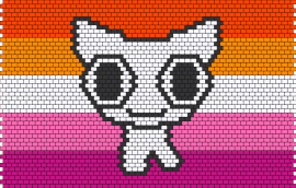 Lesbian ADHD Creature - lesbian,adhd,pride,creature,community,flag,pink,orange,white