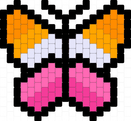 Lesbian Butterfly alternate #1 - orange,pink