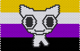 Nonbinary ADHD Creature - nonbindary,adhd,pride,creature,community,flag,yellow,purple,black,white