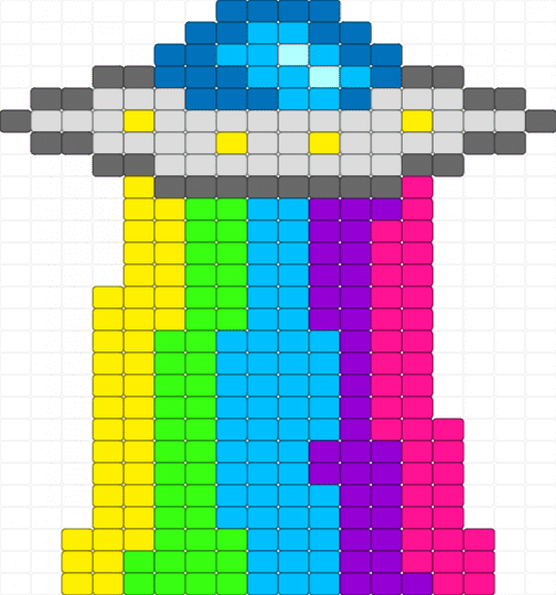 Space ship 1 - colorful, green, light blue, pink