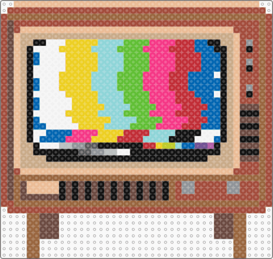 Retro TV Static - beige, brown, red, tan