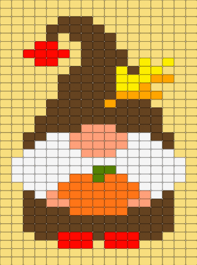 Autumn Gnome - brown, yellow