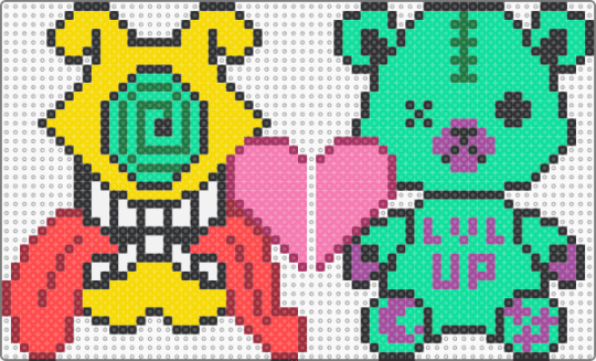 Leveltronics Couple - couple, dj, edm, level up, pink, subtronics, teal, yellow