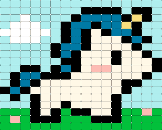Unicornio - green, light blue