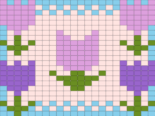 Flower pattern - light blue, pink, white