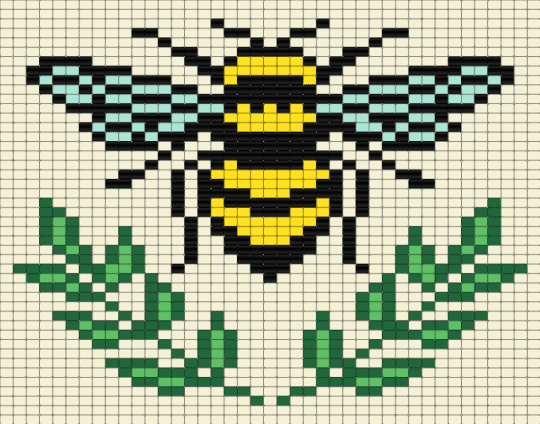 Bee Resized - green, white