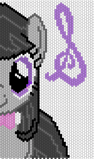 Octavia My Little Pony kandi panel - beige, brown, pink, white