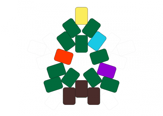 Christmas tree star - brown, green
