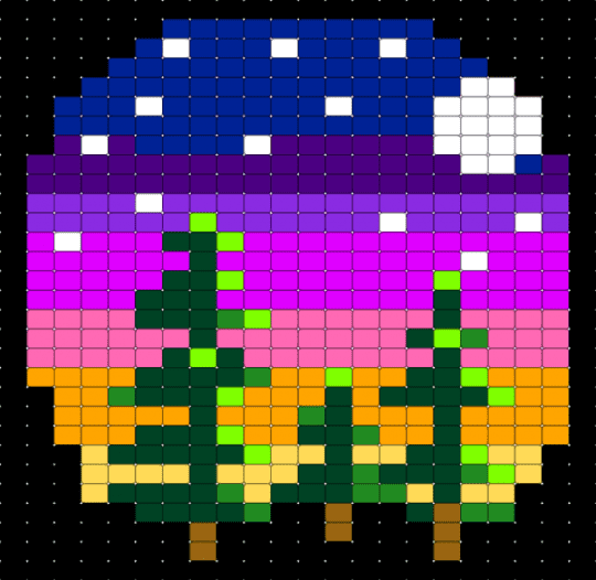 Forest Sunset Tapestry - pink, purple, sunset, tapestry, trees