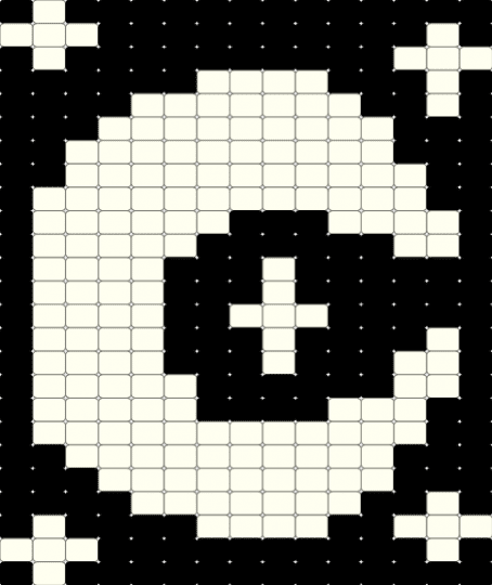 moon and stars - black, white