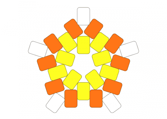 candy corn star - orange, yellow