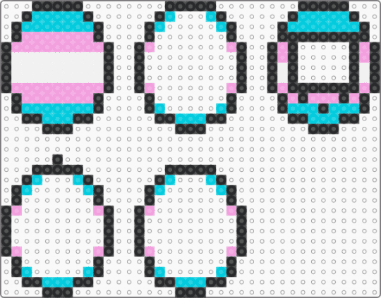 trans Tamagotchi shaker - black, light blue, pink
