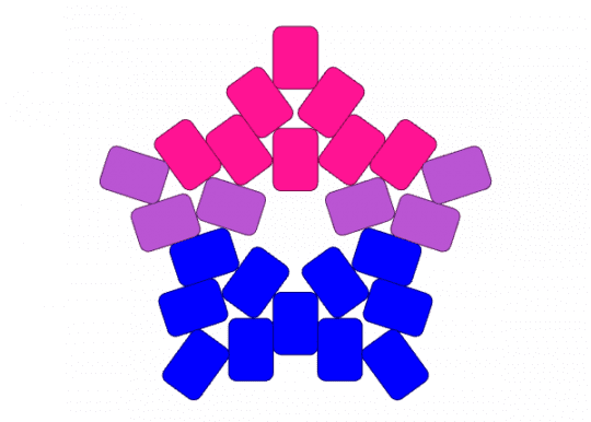 Bi star - pink, purple