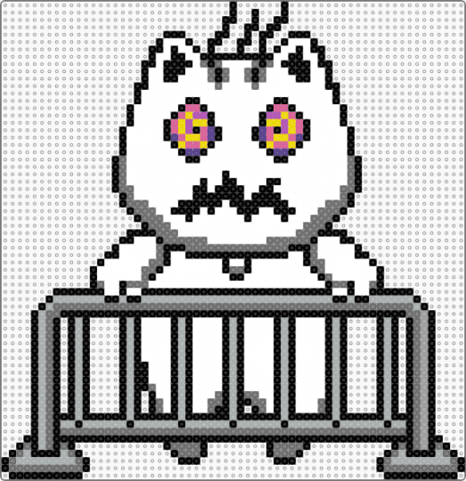 Creature Riding The Rail (2.6mm beads) - gray, white