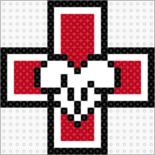 Medical Cross (2.6mm beads) - red, white