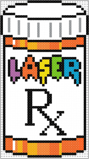 Laser Rx Bottle (2.6mm beads) - orange, white