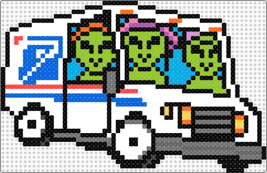 Levity Postman - blue, gray, green, white